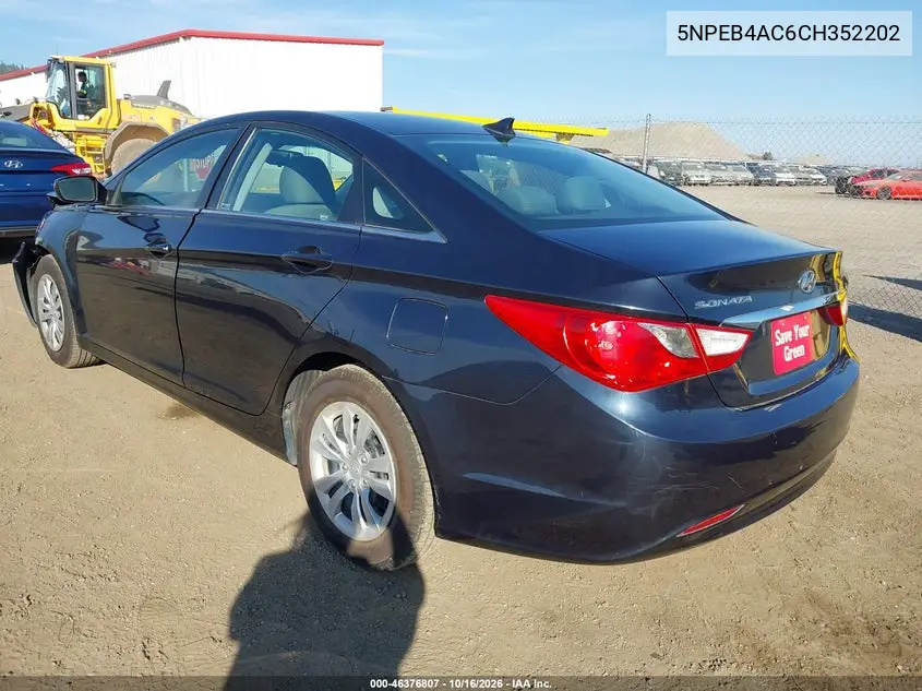 2012 HYUNDAI SONATA VIN 5NPEB4AC6CH352202 — фото 3