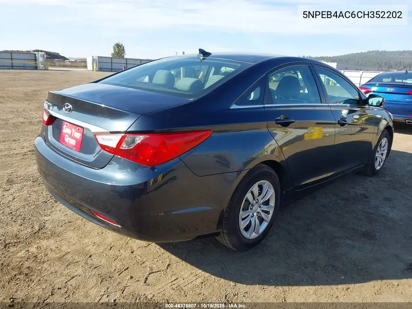 2012 HYUNDAI SONATA VIN 5NPEB4AC6CH352202 — фото 4