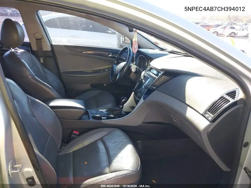 2012 HYUNDAI SONATA VIN 5NPEC4AB7CH394012 — фото 5