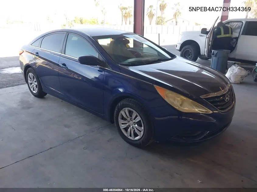 HYUNDAI SONATA 2012, VIN 5NPEB4AC7CH334369