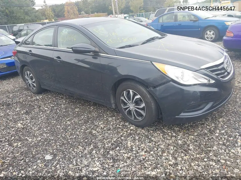 HYUNDAI SONATA 2012, VIN 5NPEB4AC5CH445647