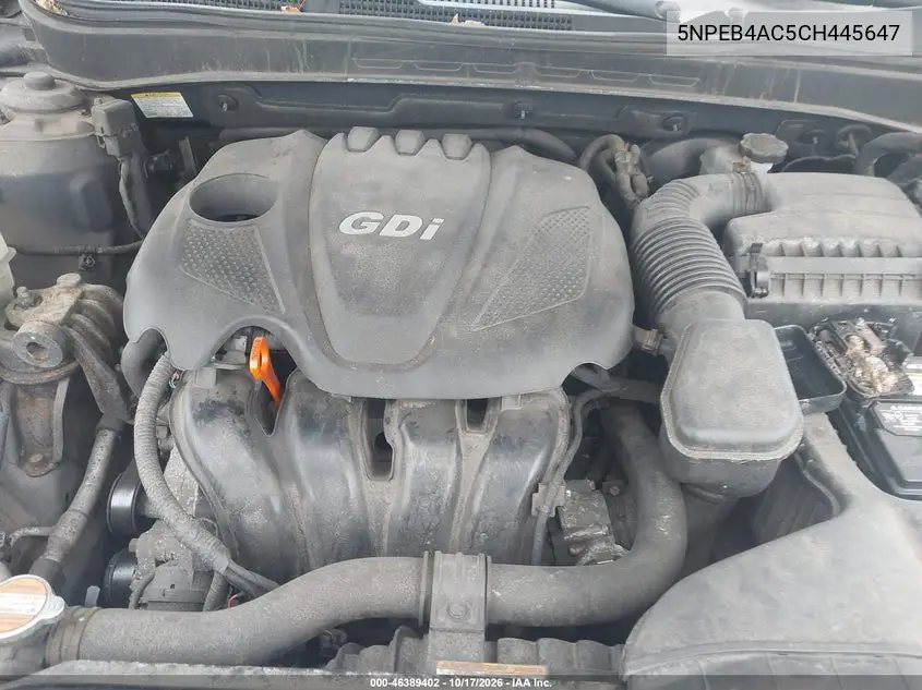 2012 HYUNDAI SONATA VIN 5NPEB4AC5CH445647 — фото 10
