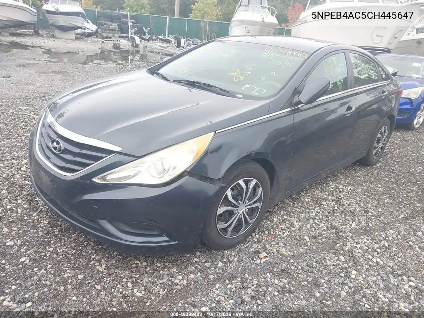 2012 HYUNDAI SONATA VIN 5NPEB4AC5CH445647 — фото 2