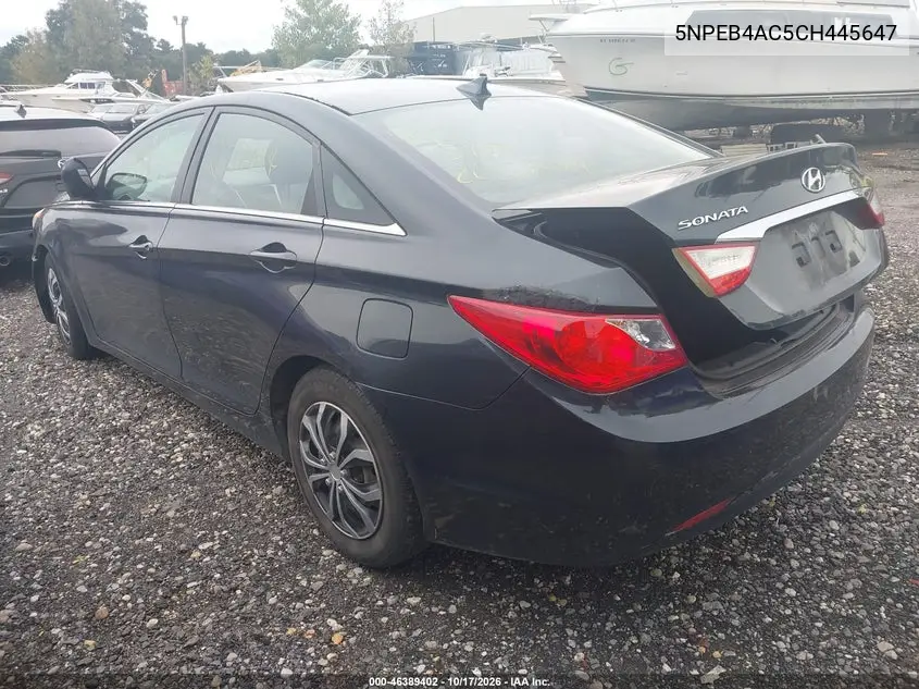 2012 HYUNDAI SONATA VIN 5NPEB4AC5CH445647 — фото 3