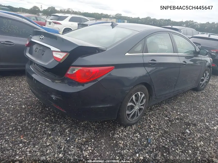 2012 HYUNDAI SONATA VIN 5NPEB4AC5CH445647 — фото 4