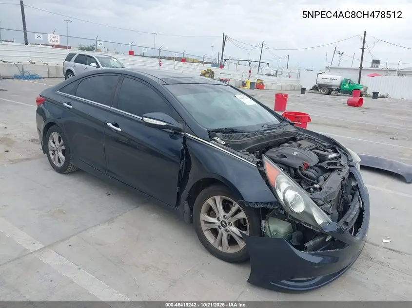 HYUNDAI SONATA 2012, VIN 5NPEC4AC8CH478512