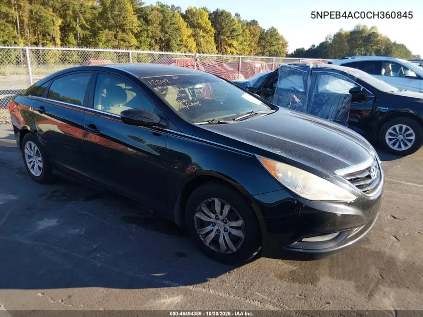 HYUNDAI SONATA 2012, VIN 5NPEB4AC0CH360845