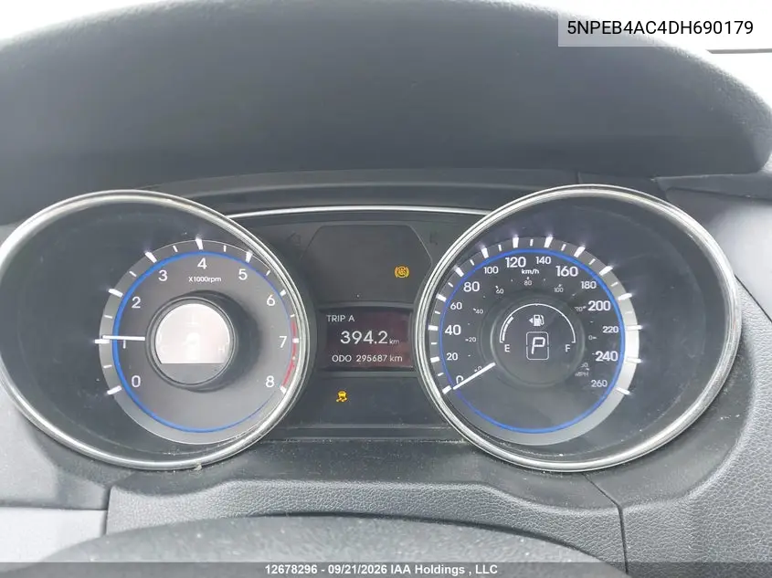 2013 HYUNDAI SONATA VIN 5NPEB4AC4DH690179 — фото 7
