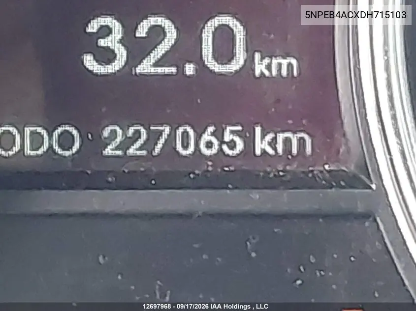 2013 HYUNDAI SONATA VIN 5NPEB4ACXDH715103 — фото 16