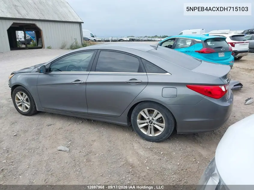 2013 HYUNDAI SONATA VIN 5NPEB4ACXDH715103 — фото 3