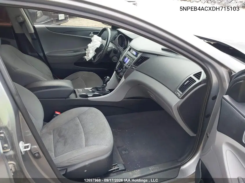 2013 HYUNDAI SONATA VIN 5NPEB4ACXDH715103 — фото 5