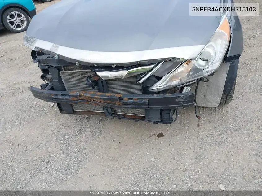 2013 HYUNDAI SONATA VIN 5NPEB4ACXDH715103 — фото 6