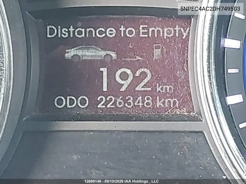 2013 HYUNDAI SONATA VIN 5NPEC4AC2DH749503 — фото 15