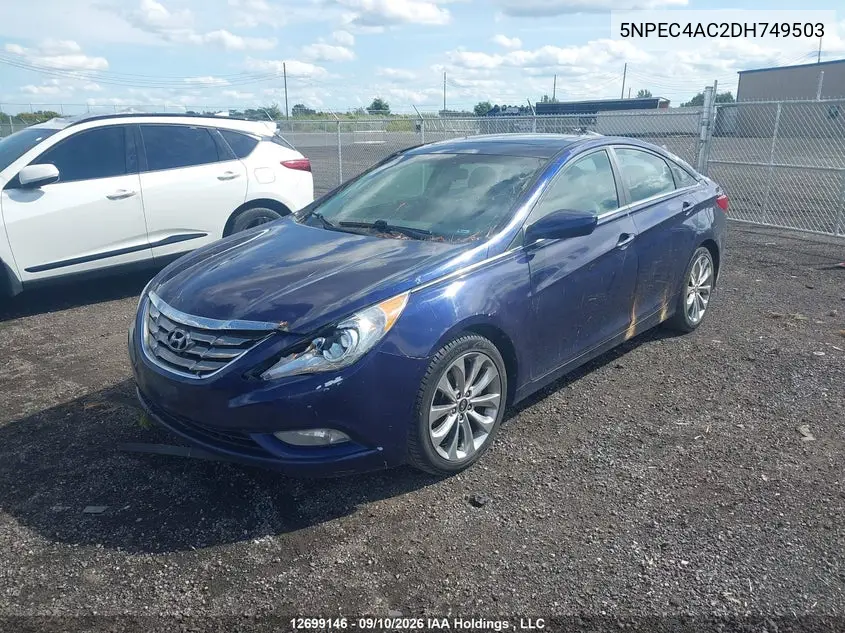 2013 HYUNDAI SONATA VIN 5NPEC4AC2DH749503 — фото 2