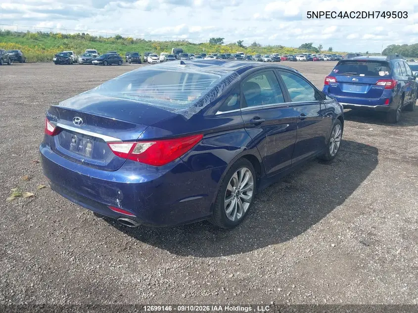 2013 HYUNDAI SONATA VIN 5NPEC4AC2DH749503 — фото 4