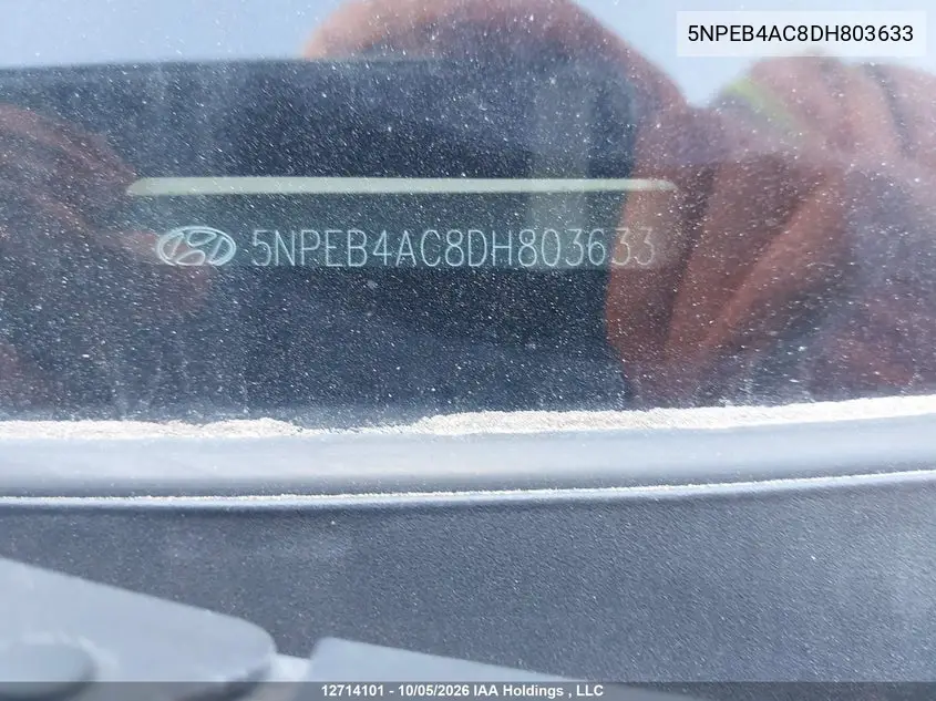 2013 HYUNDAI SONATA VIN 5NPEB4AC8DH803633 — фото 17