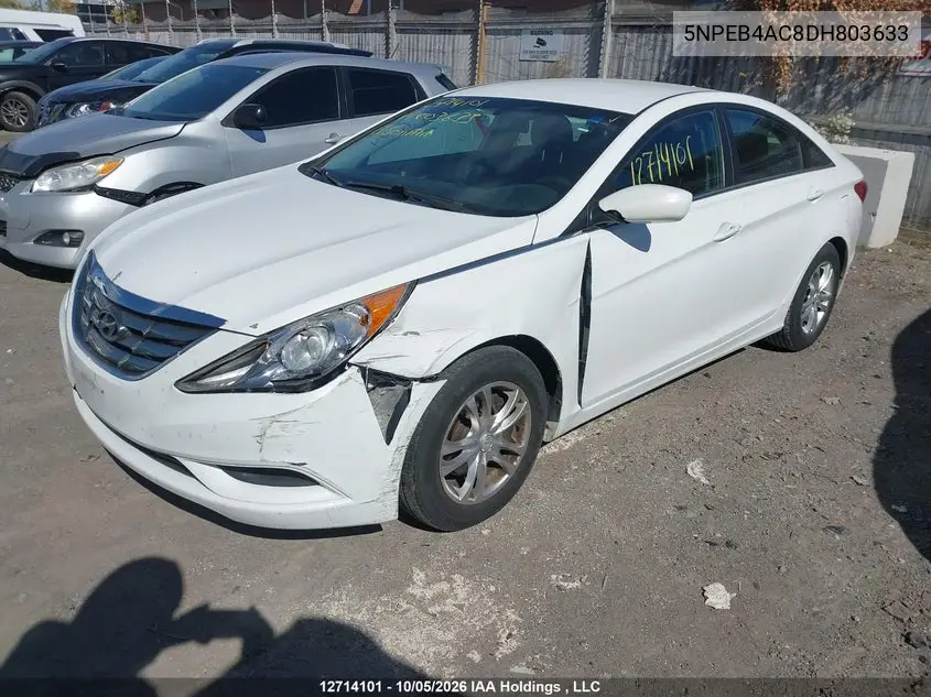 2013 HYUNDAI SONATA VIN 5NPEB4AC8DH803633 — фото 2