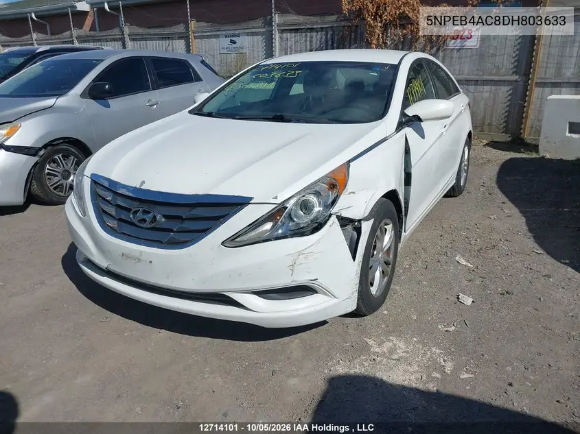 2013 HYUNDAI SONATA VIN 5NPEB4AC8DH803633 — фото 6