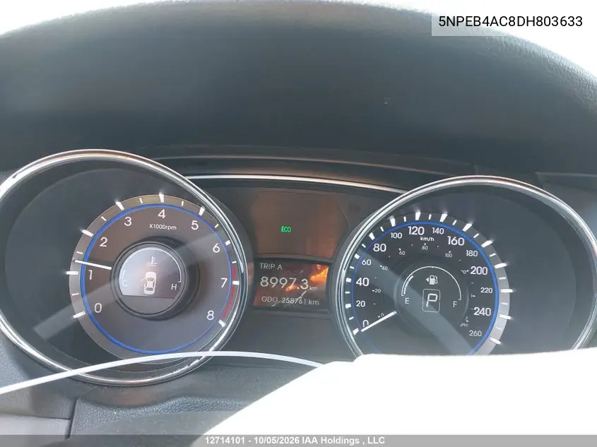 2013 HYUNDAI SONATA VIN 5NPEB4AC8DH803633 — фото 7