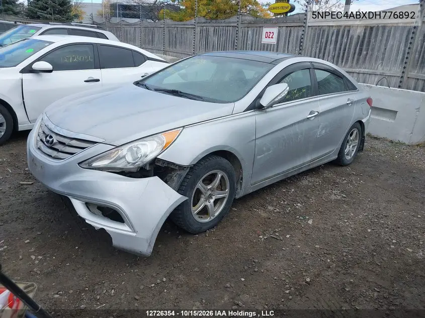 2013 HYUNDAI SONATA VIN 5NPEC4ABXDH776892 — фото 2
