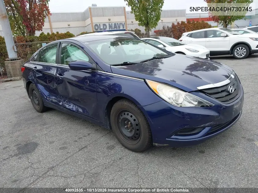 HYUNDAI SONATA 2013, VIN 5NPEB4AC4DH730745