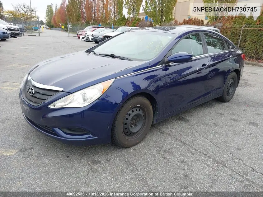 2013 HYUNDAI SONATA VIN 5NPEB4AC4DH730745 — фото 2