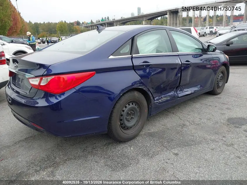 2013 HYUNDAI SONATA VIN 5NPEB4AC4DH730745 — фото 4