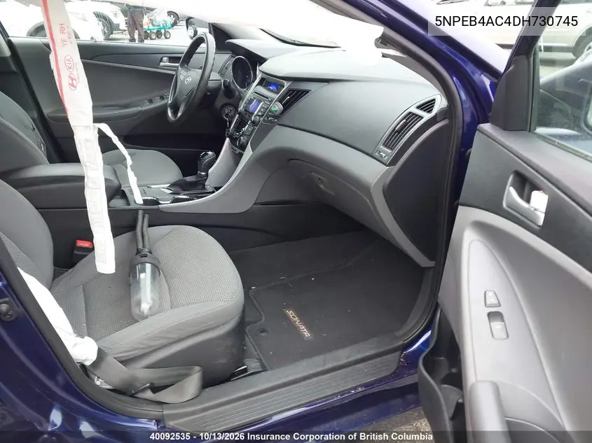 2013 HYUNDAI SONATA VIN 5NPEB4AC4DH730745 — фото 5