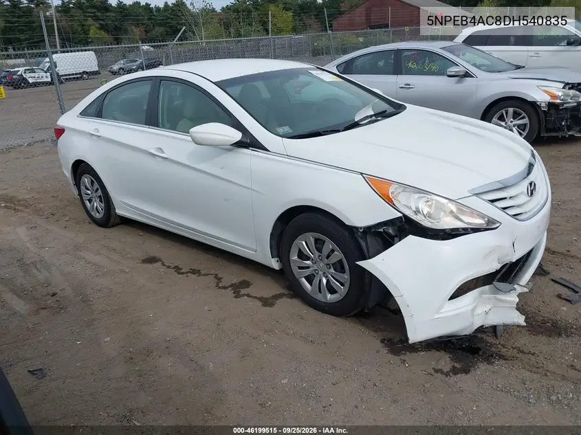 HYUNDAI SONATA 2013, VIN 5NPEB4AC8DH540835