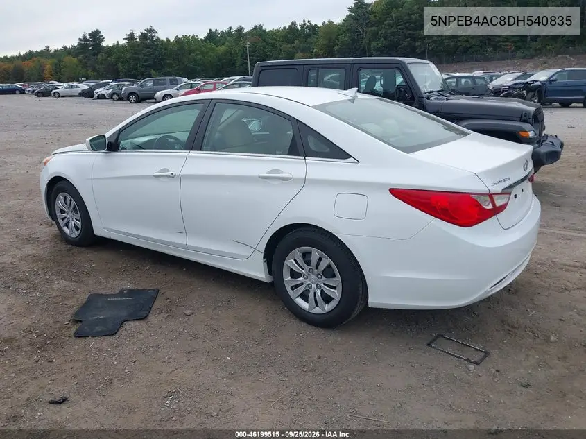2013 HYUNDAI SONATA VIN 5NPEB4AC8DH540835 — фото 3
