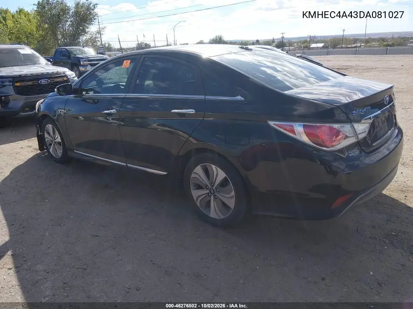 2013 HYUNDAI SONATA VIN KMHEC4A43DA081027 — фото 3