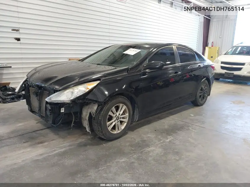 2013 HYUNDAI SONATA VIN 5NPEB4AC1DH765114 — фото 2