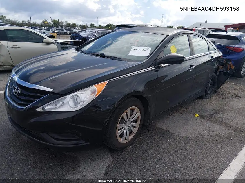 2013 HYUNDAI SONATA VIN 5NPEB4AC4DH593158 — фото 2