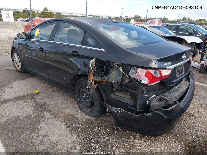 2013 HYUNDAI SONATA VIN 5NPEB4AC4DH593158 — фото 3