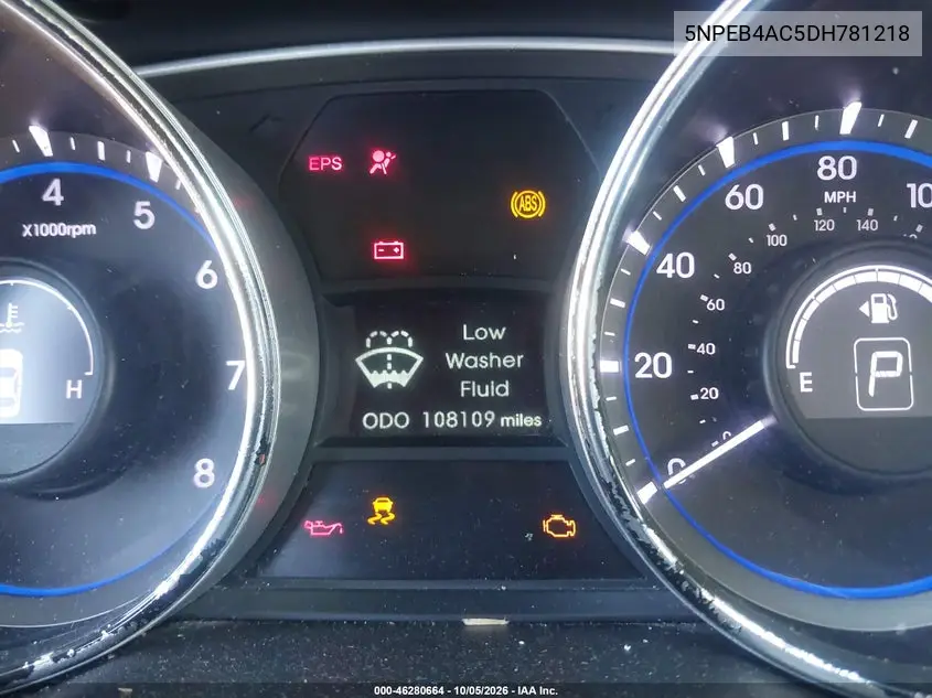 2013 HYUNDAI SONATA VIN 5NPEB4AC5DH781218 — фото 15