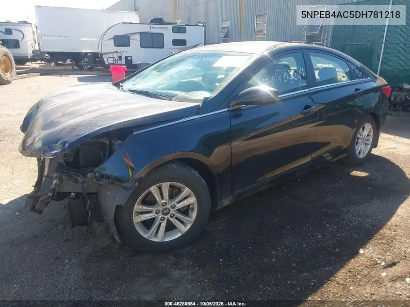 2013 HYUNDAI SONATA VIN 5NPEB4AC5DH781218 — фото 2