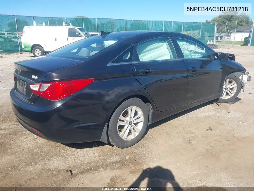 2013 HYUNDAI SONATA VIN 5NPEB4AC5DH781218 — фото 4