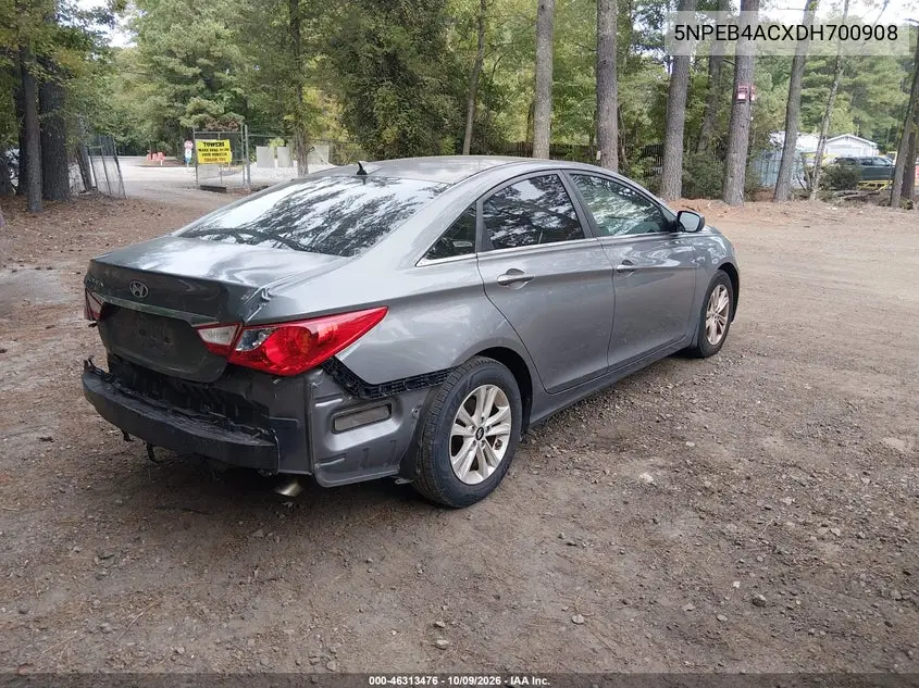 2013 HYUNDAI SONATA VIN 5NPEB4ACXDH700908 — фото 4