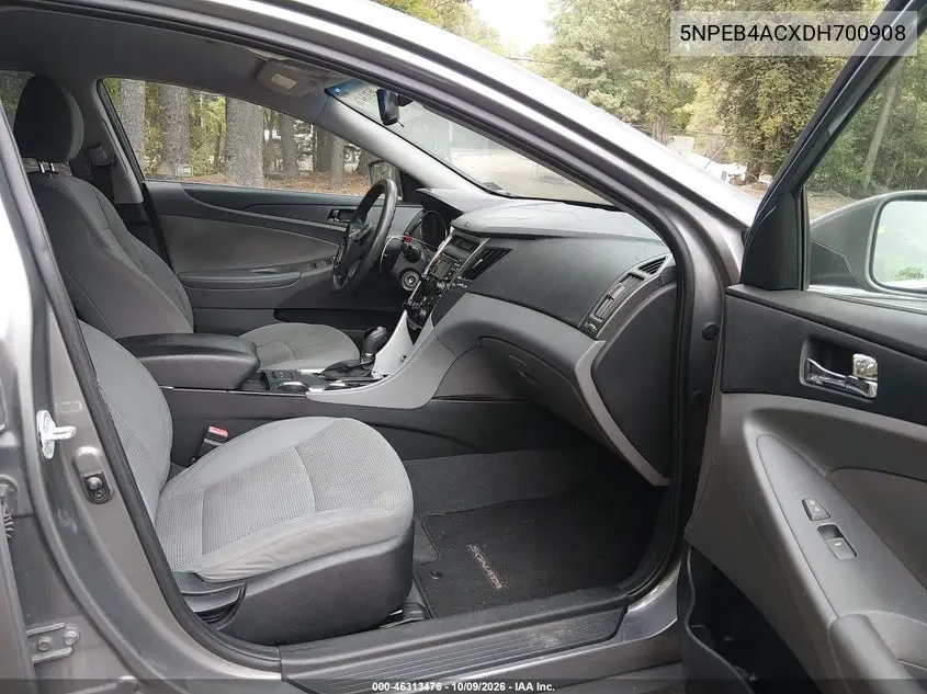 2013 HYUNDAI SONATA VIN 5NPEB4ACXDH700908 — фото 5