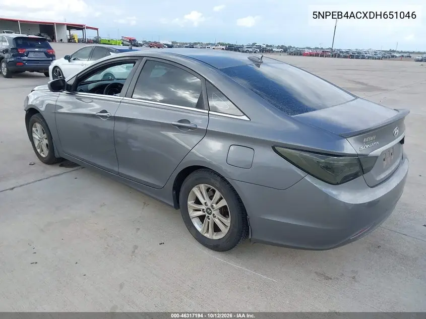 2013 HYUNDAI SONATA VIN 5NPEB4ACXDH651046 — фото 3