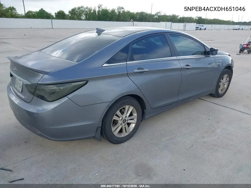 2013 HYUNDAI SONATA VIN 5NPEB4ACXDH651046 — фото 4