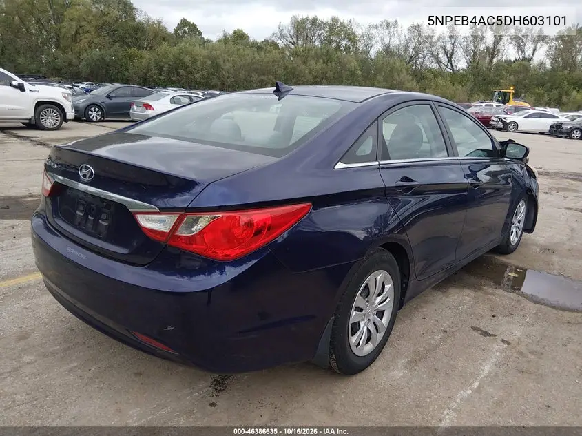 2013 HYUNDAI SONATA VIN 5NPEB4AC5DH603101 — фото 4