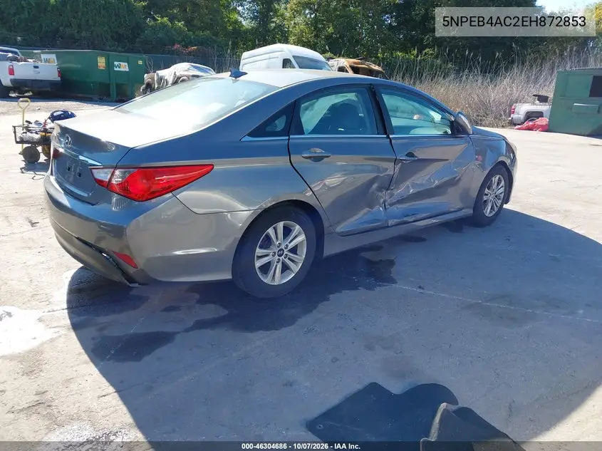 2014 HYUNDAI SONATA VIN 5NPEB4AC2EH872853 — фото 4