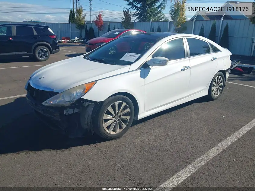2014 HYUNDAI SONATA VIN 5NPEC4AC2EH918176 — фото 2