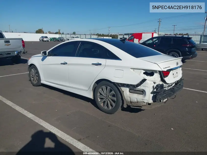 2014 HYUNDAI SONATA VIN 5NPEC4AC2EH918176 — фото 3
