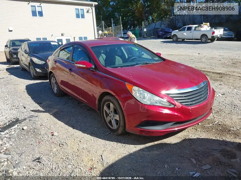 HYUNDAI SONATA 2014, VIN 5NPEB4AC3EH908906