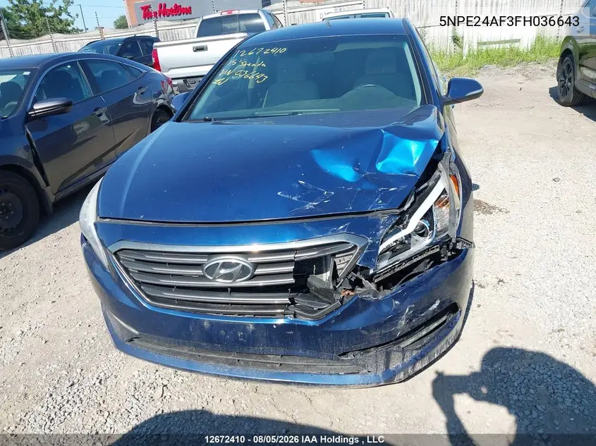 2015 HYUNDAI SONATA VIN 5NPE24AF3FH036643 — фото 12