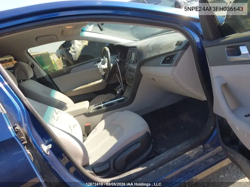 2015 HYUNDAI SONATA VIN 5NPE24AF3FH036643 — фото 5