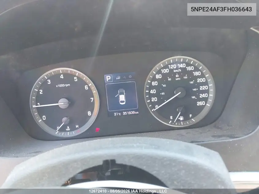 2015 HYUNDAI SONATA VIN 5NPE24AF3FH036643 — фото 7
