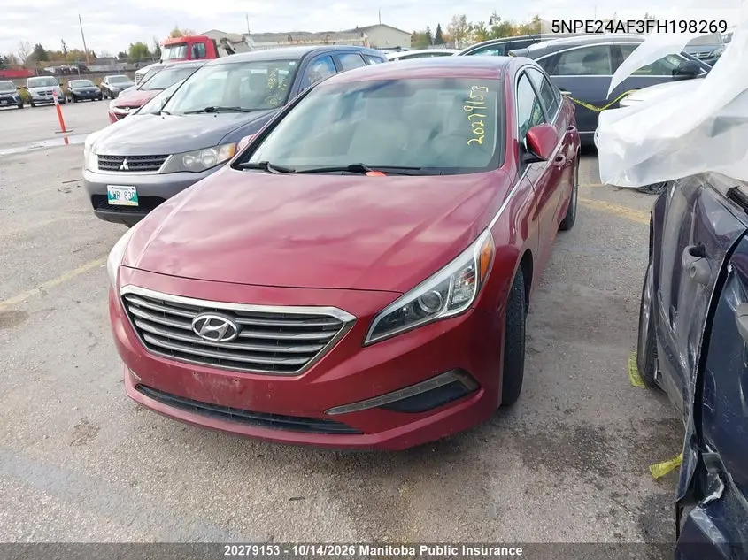 2015 HYUNDAI SONATA VIN 5NPE24AF3FH198269 — фото 2